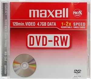 DVD-RW4.7Gb MAXELL 2x, vastagtokos, újraírható DVD