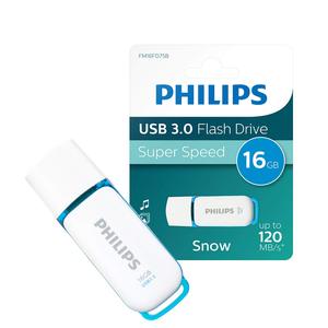 Pendrive 16GB, USB 3.0, PHILIPS Snow Edition, fehér-kék