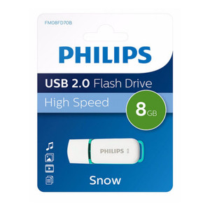 Pendrive 8GB, USB 2.0, PHILIPS Snow Flash Drive, fehér