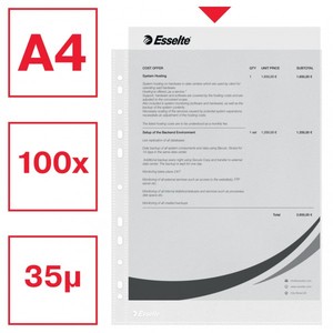 Lefűzhető genotherm A4, 35mic, ESSELTE Standard, 100 db, narancsos