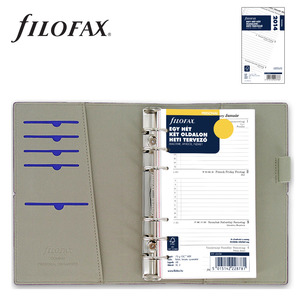 Filofax Domino Personal, bőrhatású műbőr, 137x190 mm, lila