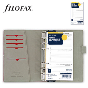 Filofax Domino Personal, bőrhatású műbőr, 137x190 mm, piros