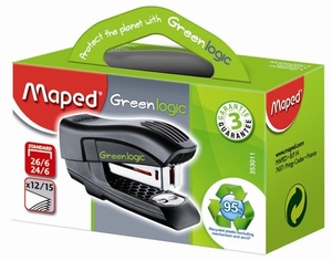 Fűzőgép 24/6, MAPED Greenlogic Mini, 12 lap, fekete