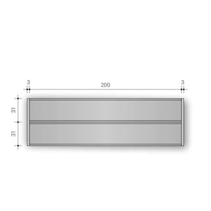 Infótábla, alusign FIX, sínes, 31 mm, 2 sor