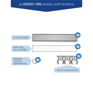 Infótábla, alusign FIX, sínes, 31 mm, 3 sor