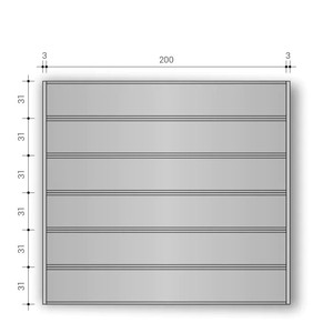 Infótábla, alusign FIX, sínes, 31 mm, 6 sor