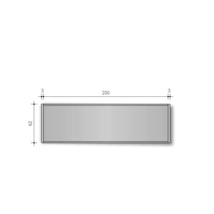 Infótábla, alusign FIX, sínes, 62 mm, 1 sor