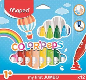 Filckészlet 12 db, MAPED Color`Peps Jumbo 1-5mm 12 különböző szín