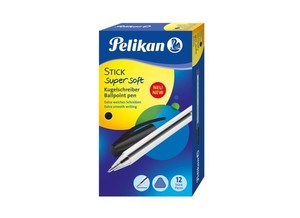 Golyóstoll PELIKAN Stick Soft, eldobható, kupakos, fekete