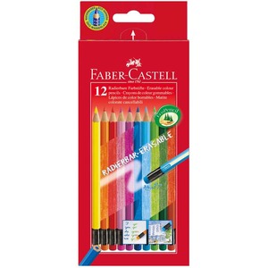 Színes ceruza 12 db készlet, FABER-CASTELL 116612 + színes radírral