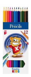 Színes ceruza 12 db, ICO Creative Kids, hatszögletű, lakkozott