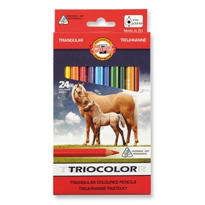 Színes ceruza 24 db-os készlet KOH-I-NOOR 3144 Triocolor, Lovak, vastag