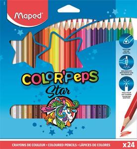 Színes ceruza 24 db, MAPED Color`Peps, háromszögletű, 24 szín