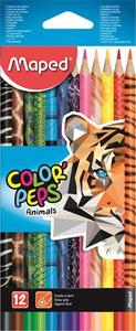 Színes ceruza 12 db, MAPED Color`Peps Animal, háromszögletű