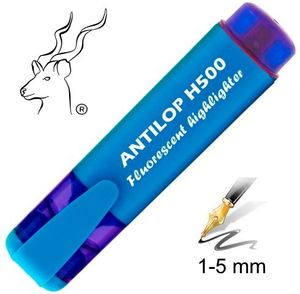 Szövegkiemelő, ANTILOP H500, lapos testű, vágott hegyű, neon kék