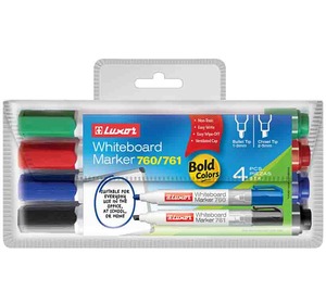 Táblairon LUXOR Whiteboard Marker 750, kúpos, 1-3 mm, 4 db-os klt.