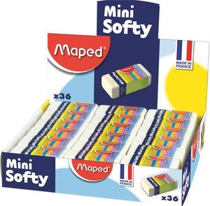 Radír MAPED Mini Softy, fehér, ceruzaradír 40x17x18 mm, papírtokkal