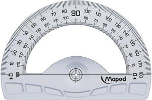 Szögmérő 180°, 12 cm, MAPED Geometric, műanyag, átlátszó