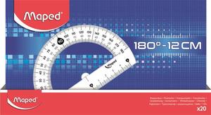 Szögmérő 180°, 10 cm, MAPED Graphic, műanyag, átlátszó