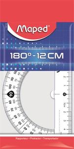 Szögmérő 180°, 10 cm, MAPED Graphic, műanyag, átlátszó