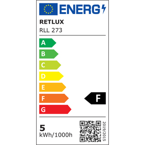 LED izzó, E14, 5W, kis gömb, RETLUX RLL 273, 400lm, meleg fehér