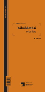 Belföldi kiküldetési utasítás, B18-70/ÚJ, 140x285 mm, 50x2 lap