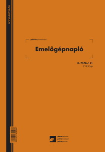 Emelőgépnapló A4, 25x2 lapos, D.7570-111, álló, vegykezelt.