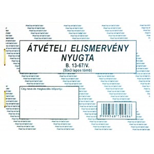 Átvételi elismervény A6, fekvő, 50x3 lap, B.13-67/V